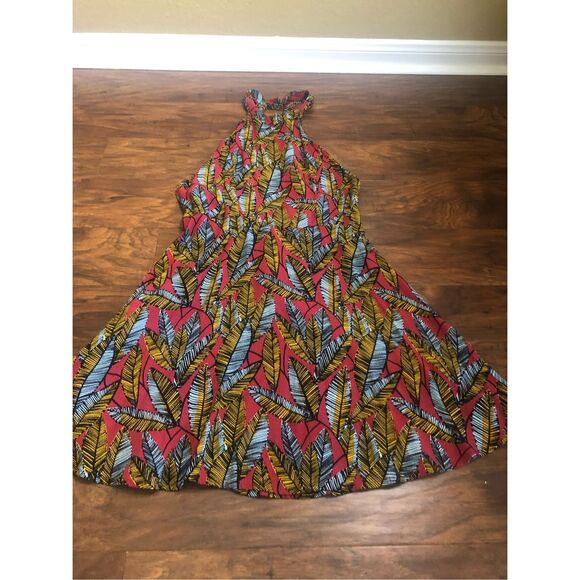 Feathered Backless Flowy Dress Forever 21 open back size s - Picture 1 of 12